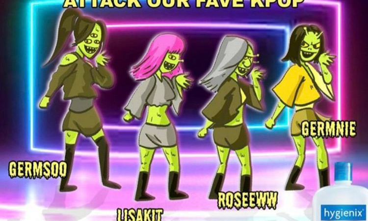 Marca filipina crea una parodia de BLACKPINK como gérmenes