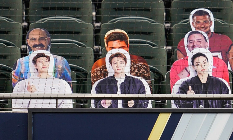 BTS asiste de una manera peculiar al partido de baseball Dogers y los Rays