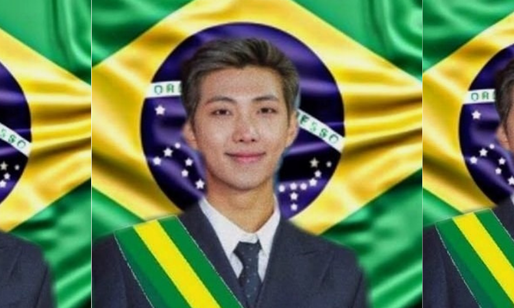 BTS reacciona a un edit de 'RM como presidente de Brasil'