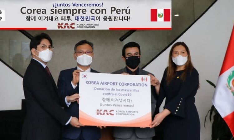 Corporación de Aeropuertos de Corea (KAC) dona 10 mil mascarillas KF94 a entidad pública de transporte de Perú