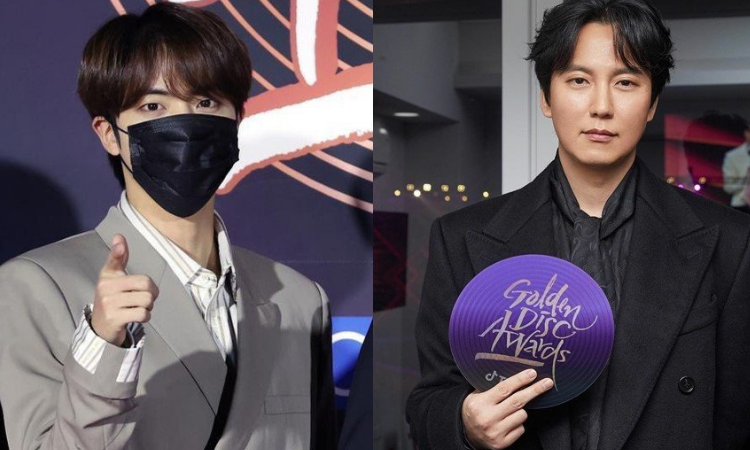 Jin de BTS finalmente conoce a su actor ícono Kim Nam Gil en los GDA de 2021