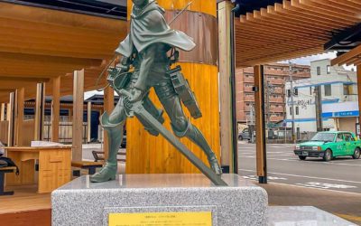 Inauguran estatua de Levi Ackerman de Shingeki no Kyojin en Oita