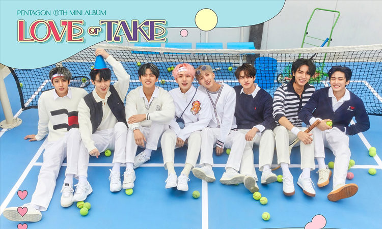 PENTAGON muestra sus fotos en real mientras juegan al tenis en LOVE or TAKE