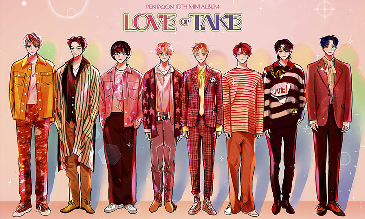 PENTAGON se convierten en adorables personajes de webtoon para Love or Take