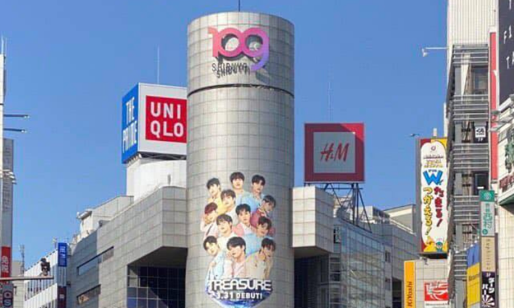 TREASURE obtiene un gran anuncio en el edificio Shibuya 109 antes de su debut en Japón 