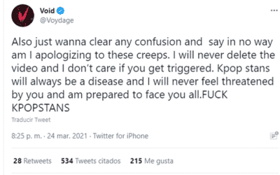 Void maldice a kpop stans tras acusaciones de burlas por la muerte de Jonghyun de SHINee