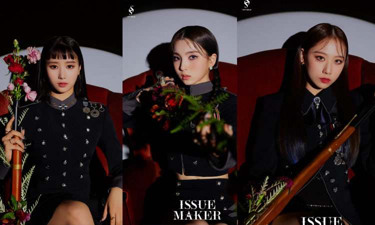 Yewon, Yebin y Dain de HOT ISSUE muestran su visual para sus fotos de ISSUE MAKER