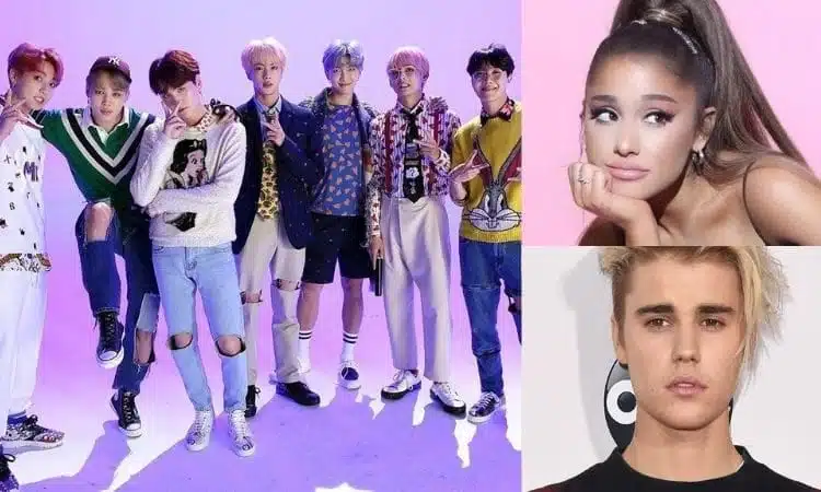BTS, Ariana Grande y Justin Bieber