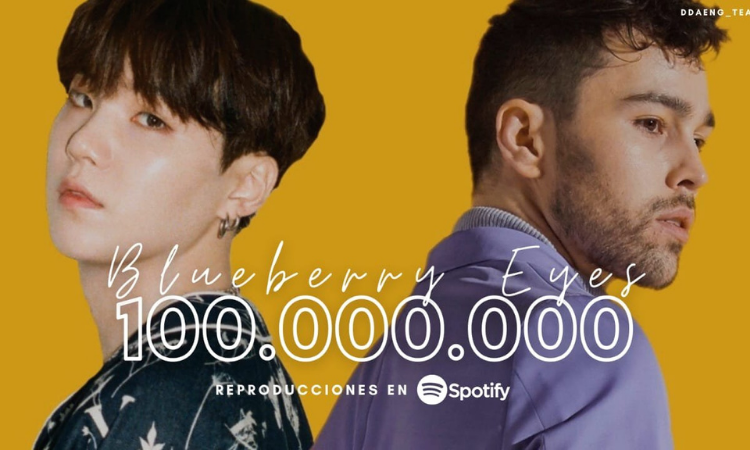 'Blueberry Eyes' de MAX  Suga de BTS alcanza  100 millones de reproducciones en Spotify