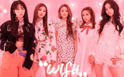 woo!ah! se viste de rosa en la foto del concepto grupal de Wish