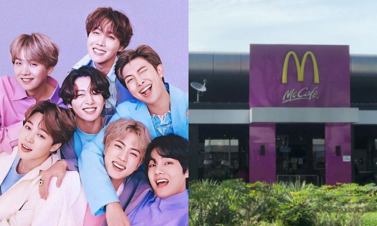 Las tiendas de McDonald's se tiñen de púrpura antes del lanzamiento su colaboración con BTS