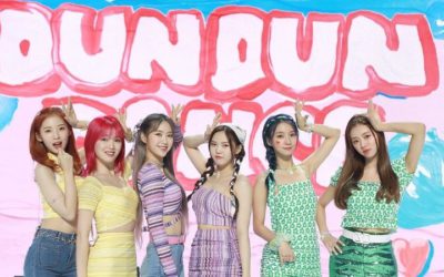 Oh My Girl en conferencia de prensa presentando Dun Dun Dance