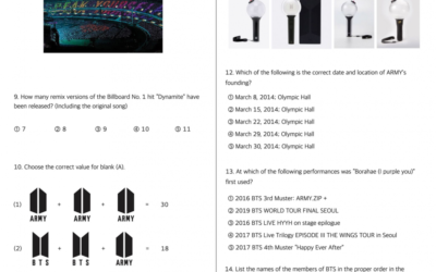 BTS y ARMY toman realizan un examen durante el Festa 2021 para probar sus conocimiento