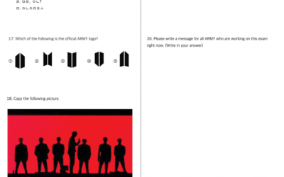 BTS y ARMY toman realizan un examen durante el Festa 2021 para probar sus conocimiento