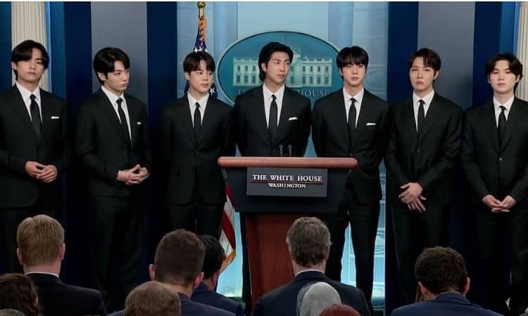 BTS en presentación de la prensa en la Casa Blanca