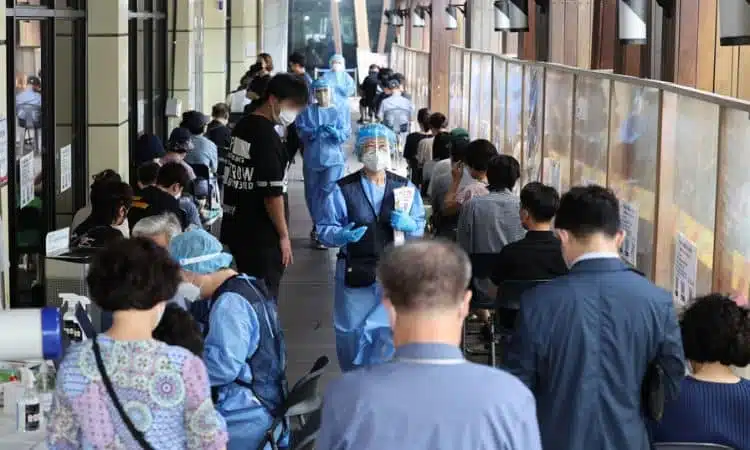 Centro de toma de pruebas de COVID-19.